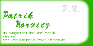 patrik morvicz business card